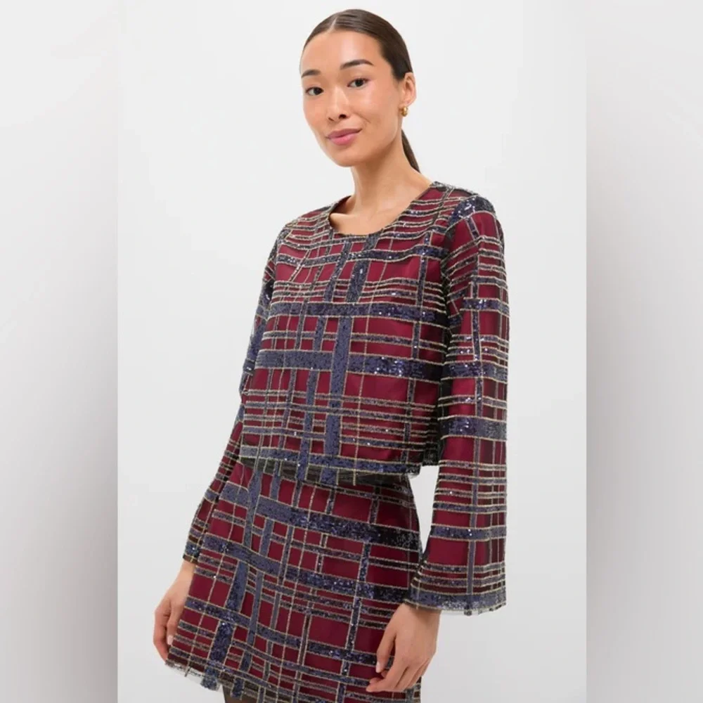 TUCKERNUCK Sequin Plaid Maxine Top + Sequin Plaid Meg Skirt SET small/medium